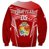 Custom Tonga Rugby Sweatshirt Kupesi Ngatu Pattern