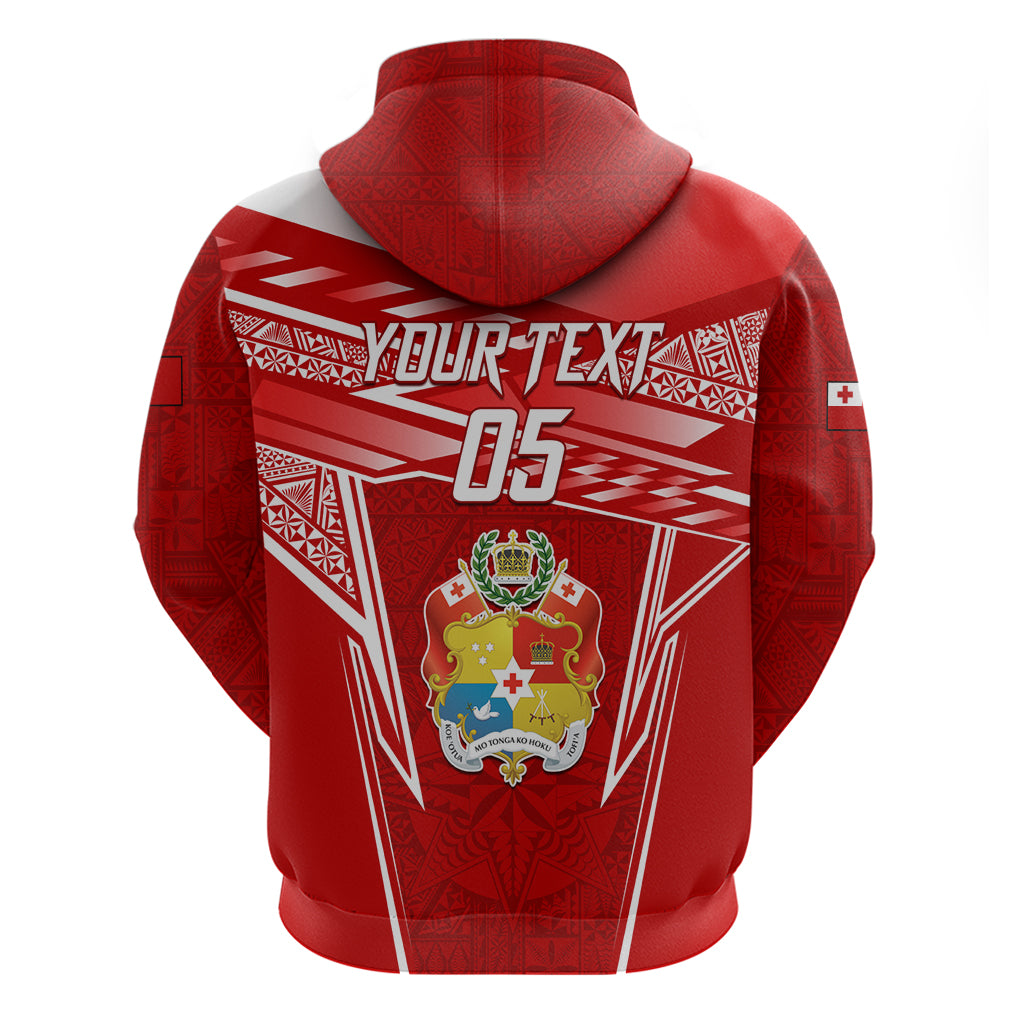 Custom Tonga Rugby Zip Hoodie Kupesi Ngatu Pattern LT05 - Polynesian Pride