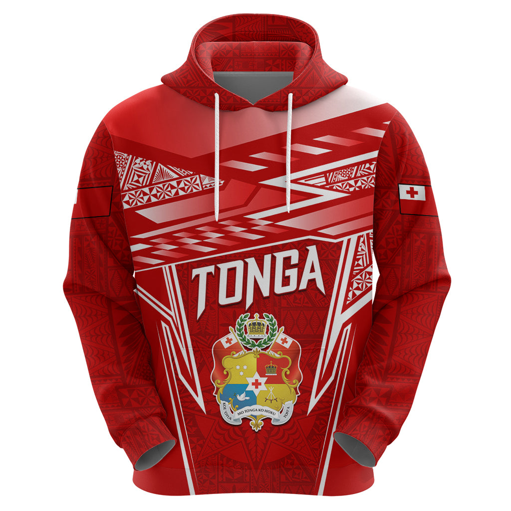Custom Tonga Rugby Zip Hoodie Kupesi Ngatu Pattern LT05 - Polynesian Pride