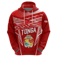 Custom Tonga Rugby Zip Hoodie Kupesi Ngatu Pattern LT05 - Polynesian Pride