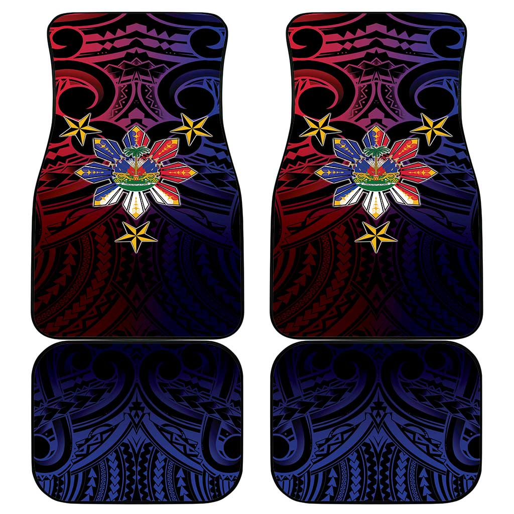 Haiti Philippines Car Mats Haitian Coat Of Arms With Filipino Sun LT05 - Polynesian Pride