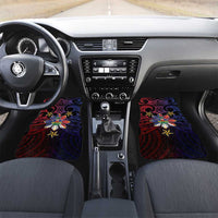 Haiti Philippines Car Mats Haitian Coat Of Arms With Filipino Sun LT05 Set 2pcs - Front Black - Polynesian Pride
