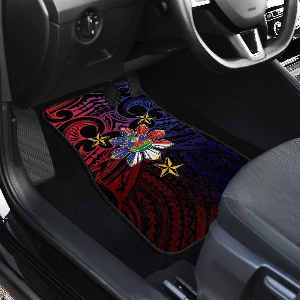 Haiti Philippines Car Mats Haitian Coat Of Arms With Filipino Sun LT05 - Polynesian Pride