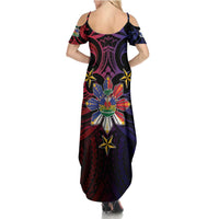Haiti Philippines Family Matching Summer Maxi Dress and Hawaiian Shirt Haitian Coat Of Arms With Filipino Sun LT05 - Polynesian Pride