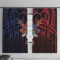 Haiti Philippines Window Curtain Haitian Coat Of Arms With Filipino Sun LT05 With Hooks Black - Polynesian Pride