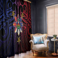 Haiti Philippines Window Curtain Haitian Coat Of Arms With Filipino Sun LT05 - Polynesian Pride