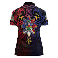 Haiti Philippines Women Polo Shirt Haitian Coat Of Arms With Filipino Sun