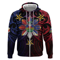 Haiti Philippines Zip Hoodie Haitian Coat Of Arms With Filipino Sun