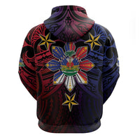 Haiti Philippines Zip Hoodie Haitian Coat Of Arms With Filipino Sun