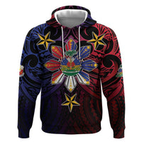 Haiti Philippines Zip Hoodie Haitian Coat Of Arms With Filipino Sun