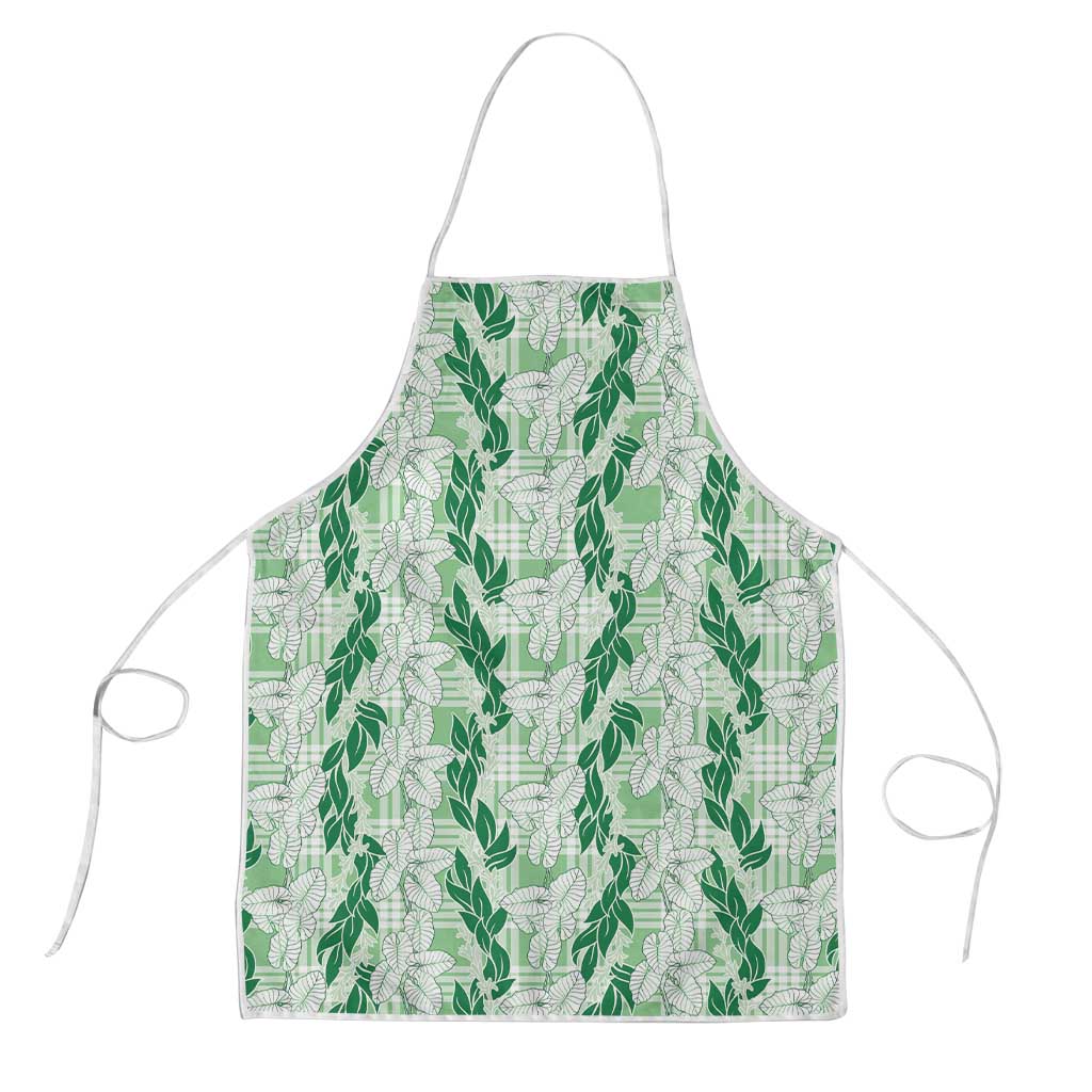 Hawaii Ti Leaf Maile Tuberose Lei Apron With Hanalei Leaf Green LT05 Green - Polynesian Pride