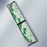 Hawaii Ti Leaf Maile Tuberose Lei Auto Sun Shade With Hanalei Leaf Green LT05 - Polynesian Pride