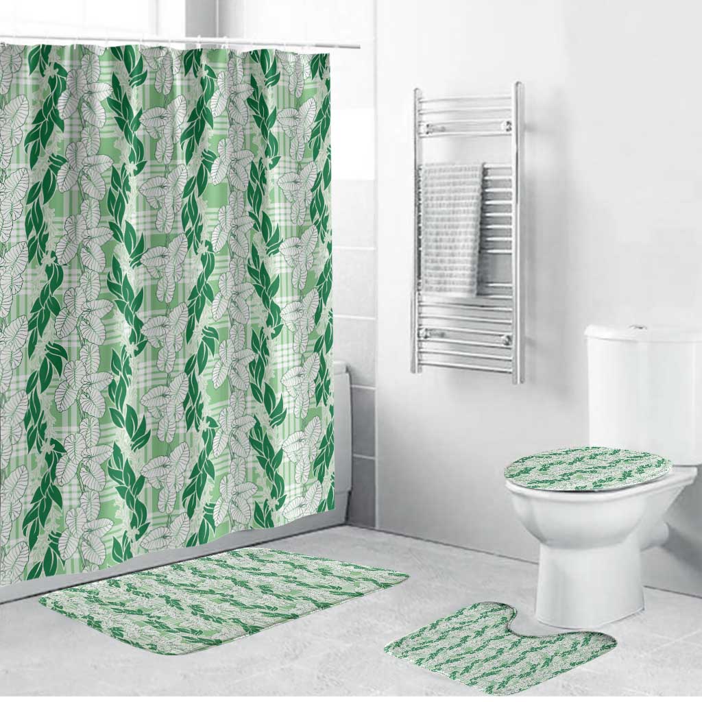 Hawaii Ti Leaf Maile Tuberose Lei Bathroom Set With Hanalei Leaf Green
