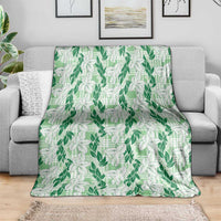 Hawaii Ti Leaf Maile Tuberose Lei Blanket With Hanalei Leaf Green LT05 - Polynesian Pride