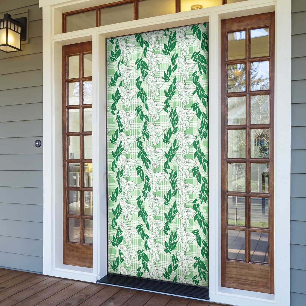 Hawaii Ti Leaf Maile Tuberose Lei Door Cover With Hanalei Leaf Green LT05 - Polynesian Pride