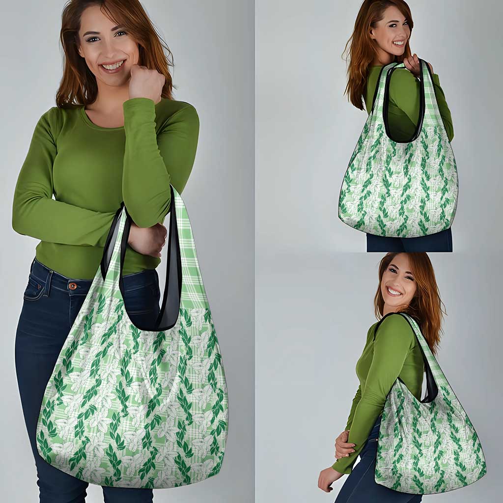 Hawaii Ti Leaf Maile Tuberose Lei Grocery Bag With Hanalei Leaf Green LT05 - Polynesian Pride
