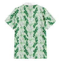 Hawaii Ti Leaf Maile Tuberose Lei Hawaiian Shirt With Hanalei Leaf Green LT05 - Polynesian Pride