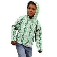 Hawaii Ti Leaf Maile Tuberose Lei Kid Hoodie With Hanalei Leaf Green LT05 - Polynesian Pride