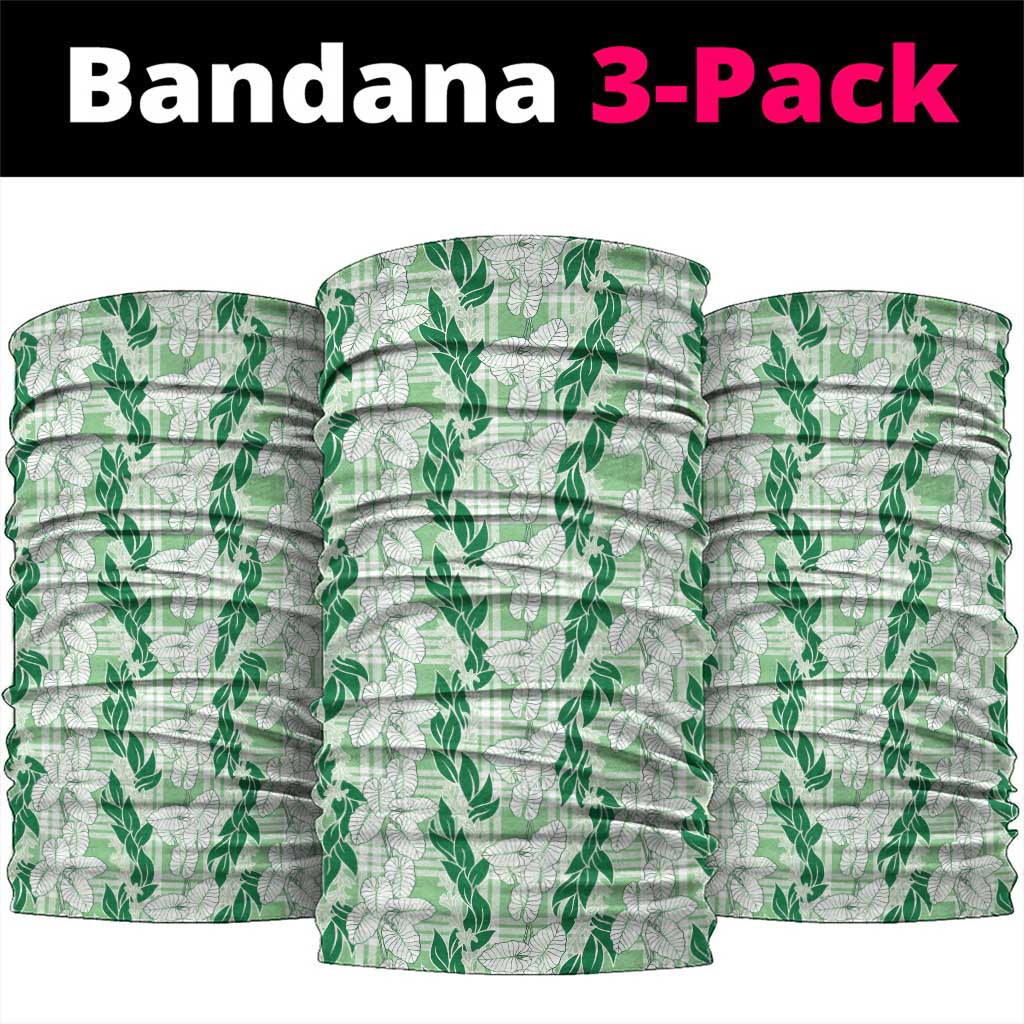 Hawaii Ti Leaf Maile Tuberose Lei Neck Gaiter With Hanalei Leaf Green LT05 package One Size: 25*50cm Green - Polynesian Pride