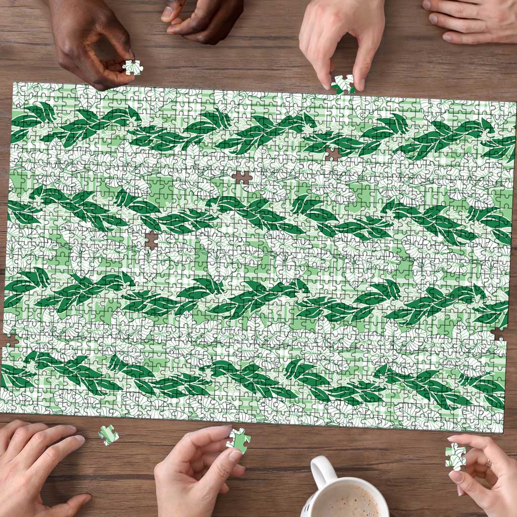 Hawaii Ti Leaf Maile Tuberose Lei Puzzle With Hanalei Leaf Green LT05 - Polynesian Pride