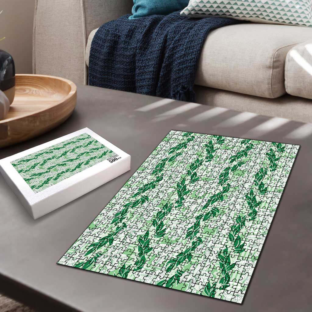 Hawaii Ti Leaf Maile Tuberose Lei Puzzle With Hanalei Leaf Green LT05 - Polynesian Pride
