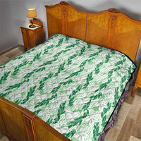 Hawaii Ti Leaf Maile Tuberose Lei Quilt With Hanalei Leaf Green LT05 - Polynesian Pride