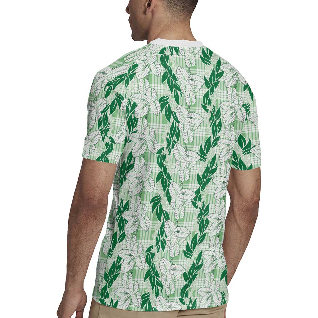 Hawaii Ti Leaf Maile Tuberose Lei Rugby Jersey With Hanalei Leaf Green LT05 - Polynesian Pride