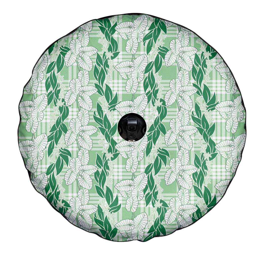 Hawaii Ti Leaf Maile Tuberose Lei Spare Tire Cover With Hanalei Leaf Green LT05 - Polynesian Pride