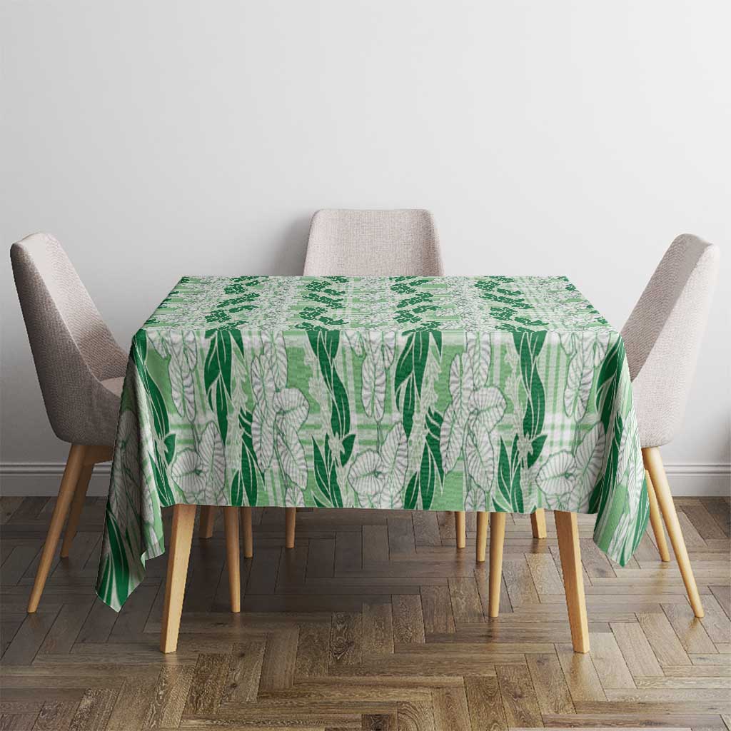 Hawaii Ti Leaf Maile Tuberose Lei Tablecloth With Hanalei Leaf Green LT05 - Polynesian Pride