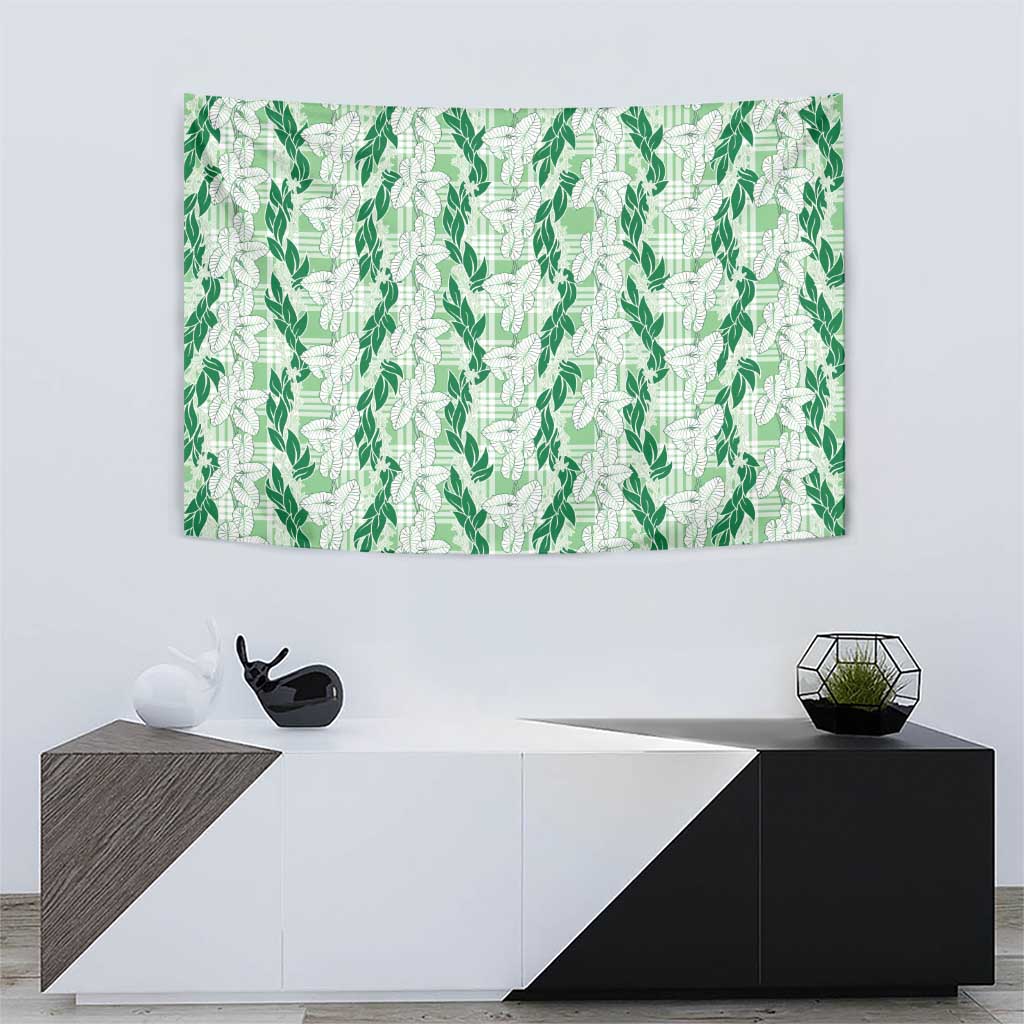 Hawaii Ti Leaf Maile Tuberose Lei Tapestry With Hanalei Leaf Green LT05 - Polynesian Pride