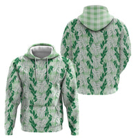 Hawaii Ti Leaf Maile Tuberose Lei Zip Hoodie With Hanalei Leaf Green LT05 - Polynesian Pride
