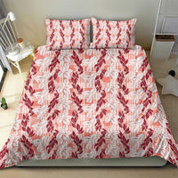 Hawaii Ti Leaf Maile Tuberose Lei Bedding Set With Hanalei Leaf Red LT05 - Polynesian Pride
