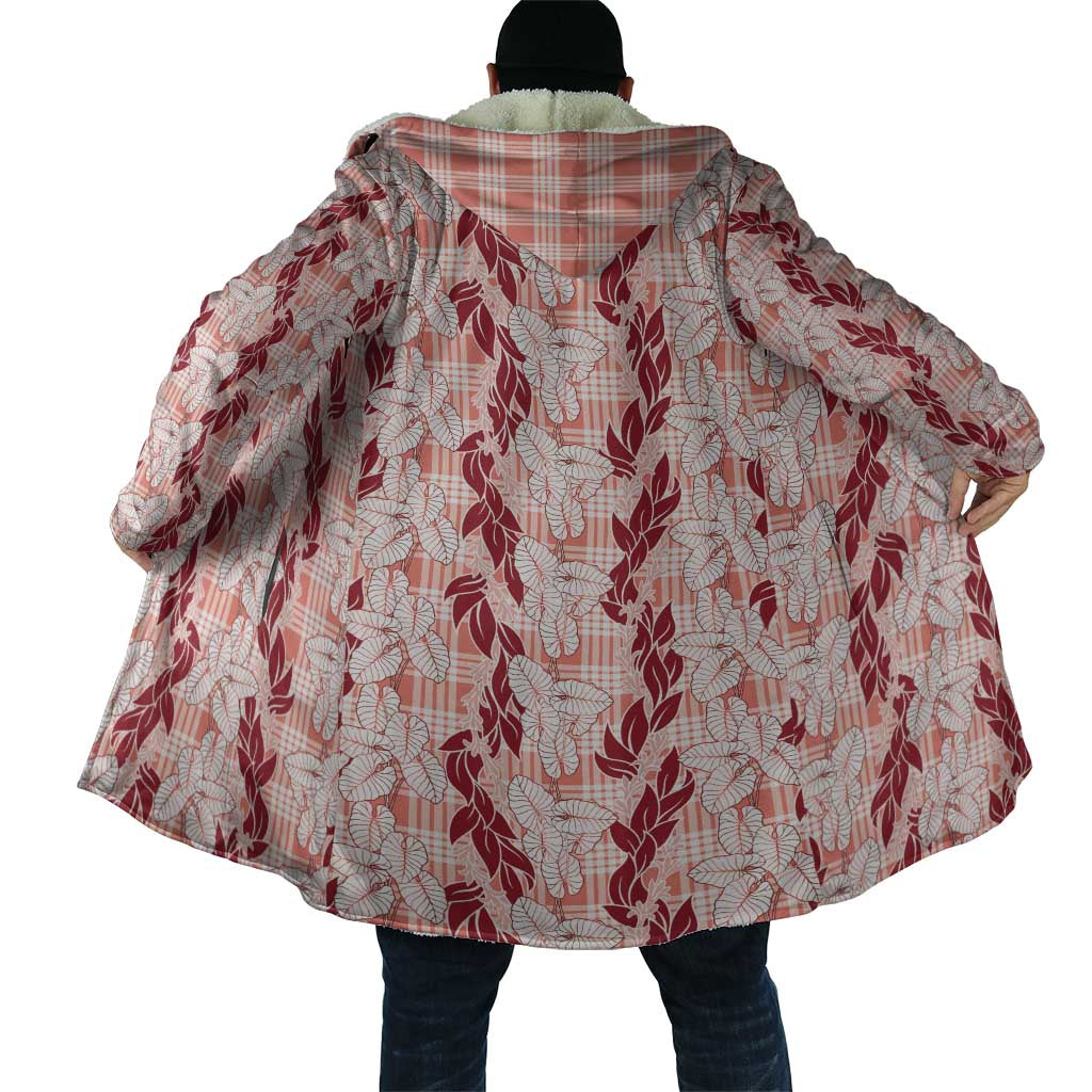 Hawaii Ti Leaf Maile Tuberose Lei Cloak With Hanalei Leaf Red LT05 - Polynesian Pride