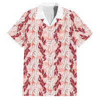 Hawaii Ti Leaf Maile Tuberose Lei Family Matching Long Sleeve Bodycon Dress and Hawaiian Shirt With Hanalei Leaf Red LT05 Dad's Shirt - Short Sleeve Red - Polynesian Pride