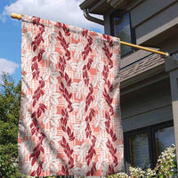 Hawaii Ti Leaf Maile Tuberose Lei Garden Flag With Hanalei Leaf Red LT05 - Polynesian Pride