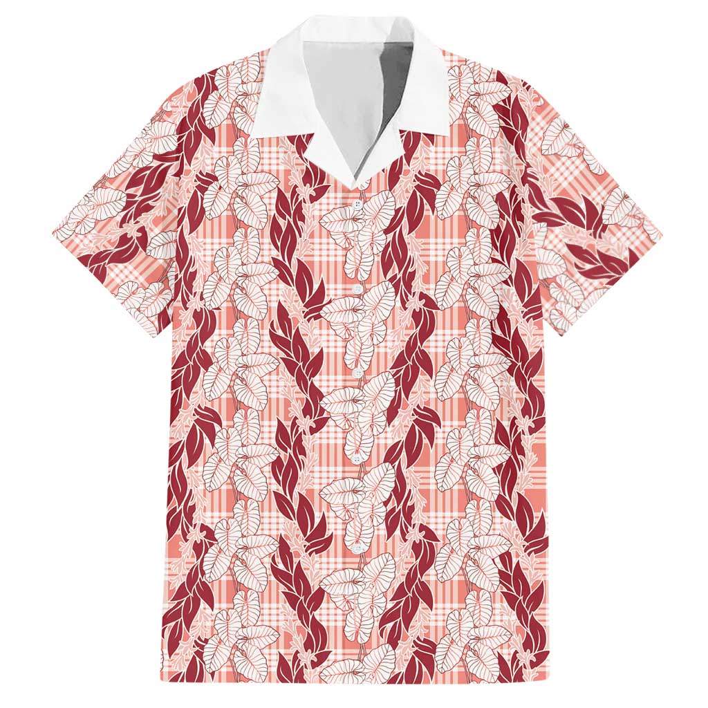 Hawaii Ti Leaf Maile Tuberose Lei Hawaiian Shirt With Hanalei Leaf Red LT05 Red - Polynesian Pride