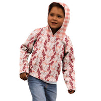 Hawaii Ti Leaf Maile Tuberose Lei Kid Hoodie With Hanalei Leaf Red LT05 - Polynesian Pride