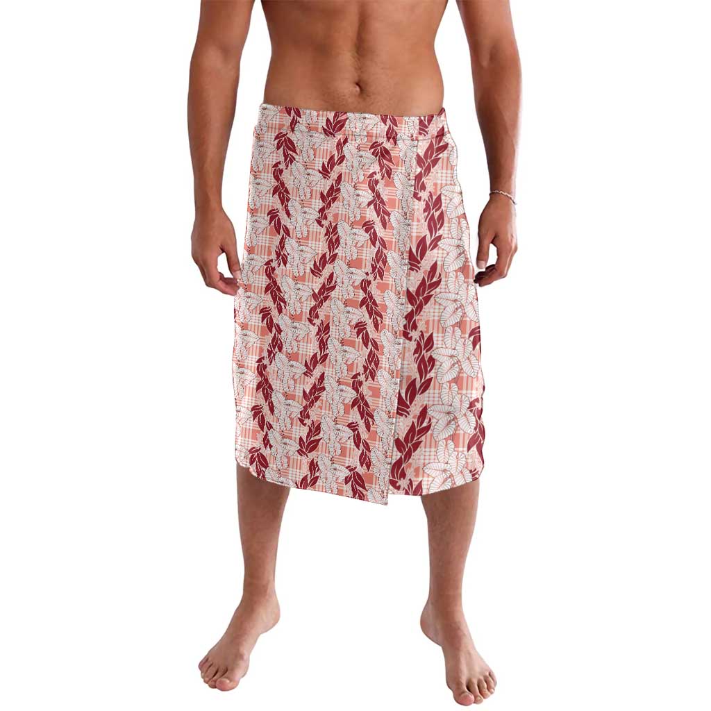 Hawaii Ti Leaf Maile Tuberose Lei Lavalava With Hanalei Leaf Red LT05 Red - Polynesian Pride