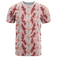 Hawaii Ti Leaf Maile Tuberose Lei T Shirt With Hanalei Leaf Red LT05 Red - Polynesian Pride
