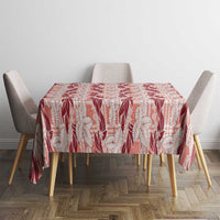 Hawaii Ti Leaf Maile Tuberose Lei Tablecloth With Hanalei Leaf Red LT05 - Polynesian Pride
