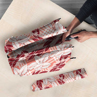 Hawaii Ti Leaf Maile Tuberose Lei Umbrella With Hanalei Leaf Red LT05 - Polynesian Pride