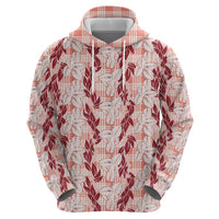 Hawaii Ti Leaf Maile Tuberose Lei Zip Hoodie With Hanalei Leaf Red LT05 - Polynesian Pride