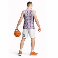 Hawaii Ti Leaf Maile Tuberose Lei Basketball Jersey With Hanalei Leaf Purple LT05 - Polynesian Pride