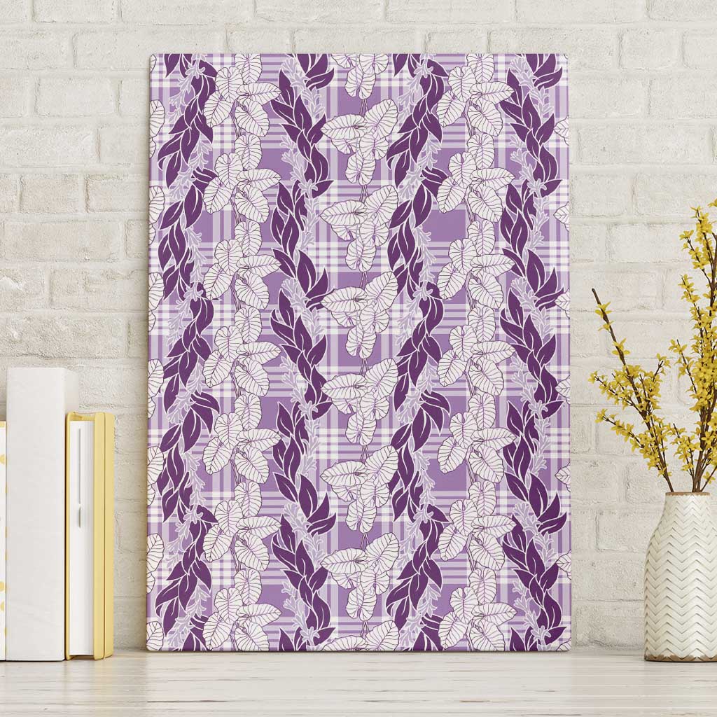 Hawaii Ti Leaf Maile Tuberose Lei Canvas Wall Art With Hanalei Leaf Purple
