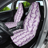 Hawaii Ti Leaf Maile Tuberose Lei Car Seat Cover With Hanalei Leaf Purple LT05 - Polynesian Pride