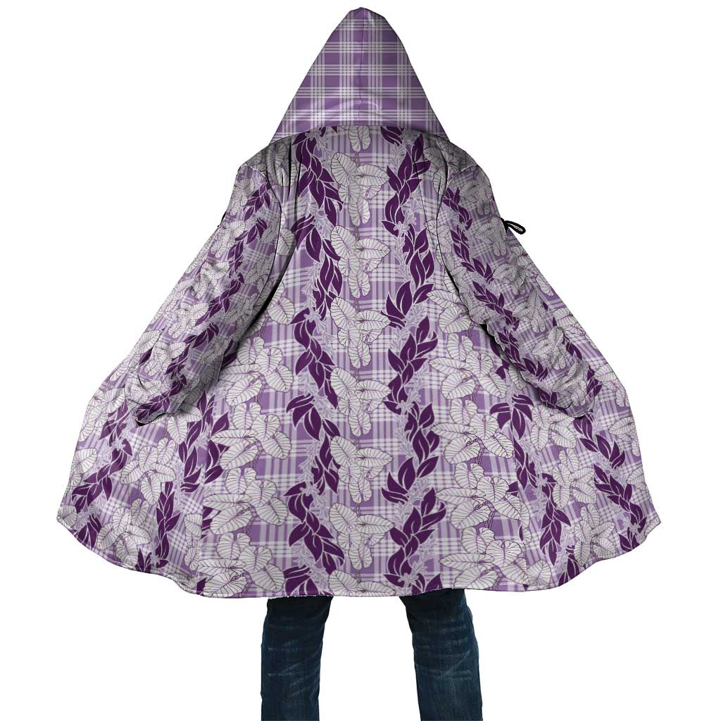 Hawaii Ti Leaf Maile Tuberose Lei Cloak With Hanalei Leaf Purple LT05 Unisex Purple - Polynesian Pride