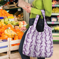 Hawaii Ti Leaf Maile Tuberose Lei Grocery Bag With Hanalei Leaf Purple LT05 - Polynesian Pride