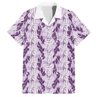 Hawaii Ti Leaf Maile Tuberose Lei Hawaiian Shirt With Hanalei Leaf Purple LT05 Purple - Polynesian Pride