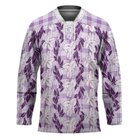 Hawaii Ti Leaf Maile Tuberose Lei Hockey Jersey With Hanalei Leaf Purple LT05 Unisex Purple - Polynesian Pride