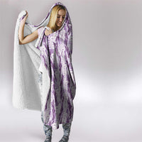 Hawaii Ti Leaf Maile Tuberose Lei Hooded Blanket With Hanalei Leaf Purple LT05 - Polynesian Pride
